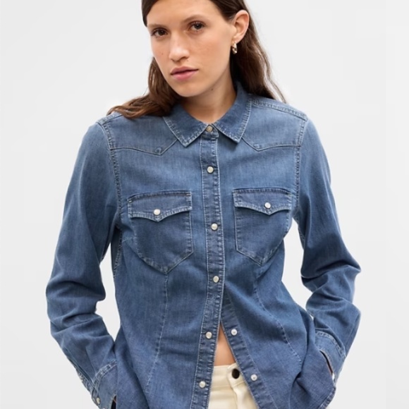 NEW Gap Denim Button Front Shirt - Picture 1 of 5